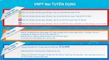 VNPT net Đà Nẵng tuyển dụng Tháng 12.2020